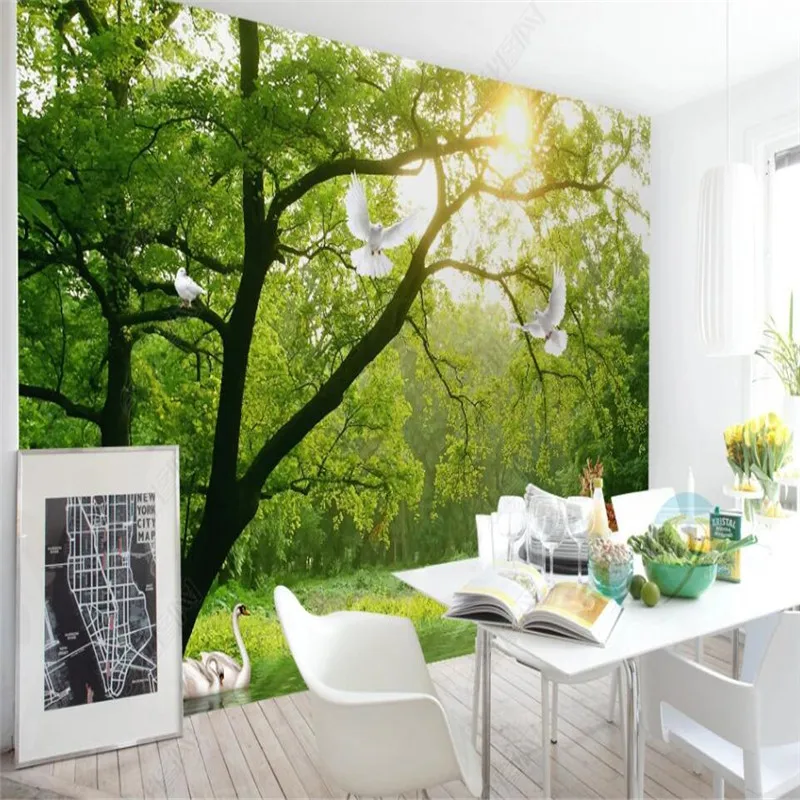 

Custom Size Fresh Natural Scenery Forest Scenery 3D Photo Wall Paper Home Decor Mural Bedroom Decor Self-adhesive Wallpaper