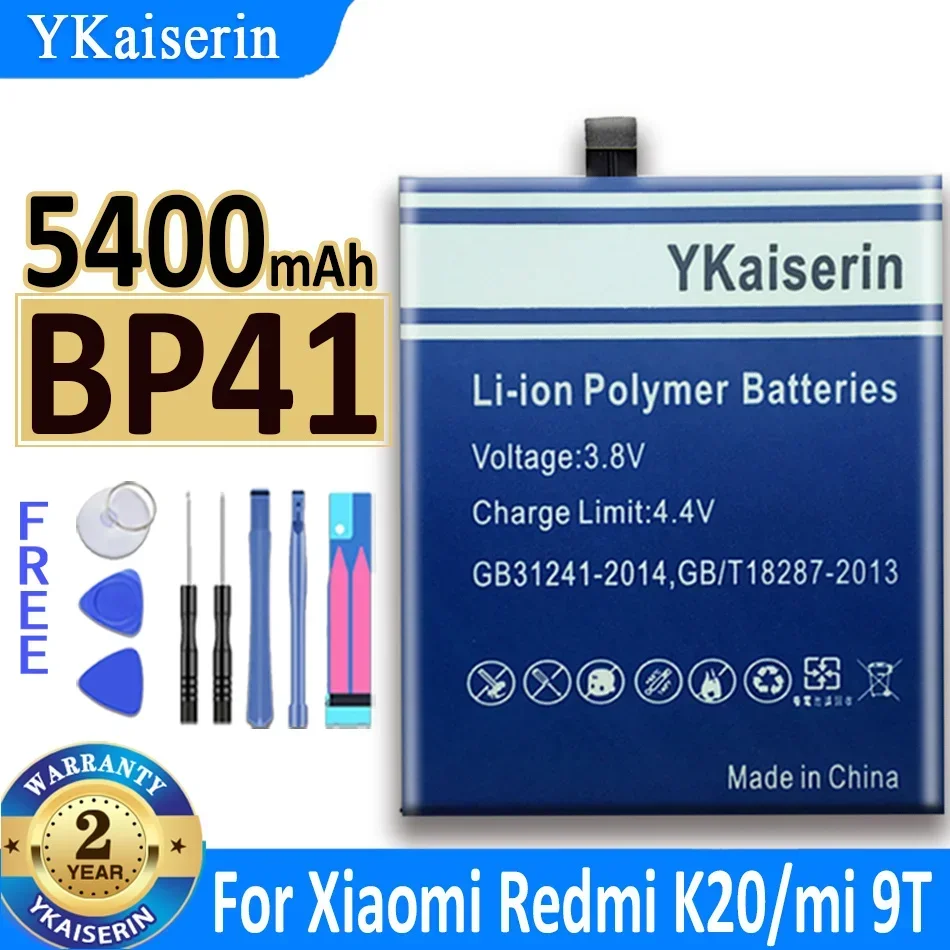 

Аккумулятор ykaisсеребрин 5400 мАч, фотоаккумулятор BP40 для Xiaomi Redmi K20 Pro K20Pro/Mi 9T Pro MI9T Pro BP41 BP 41, батарея