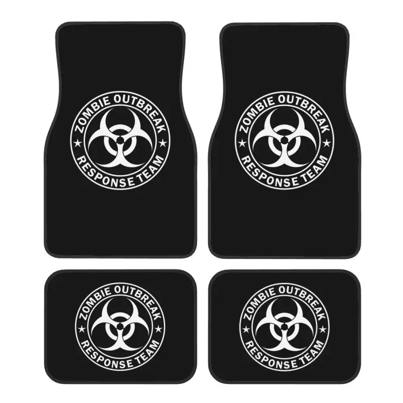 Alfombrillas de coche Zombie Outbreak Response Team, juego de 4 piezas, alfombrillas antideslizantes delanteras y traseras, accesorios universales para alfombrillas de coche