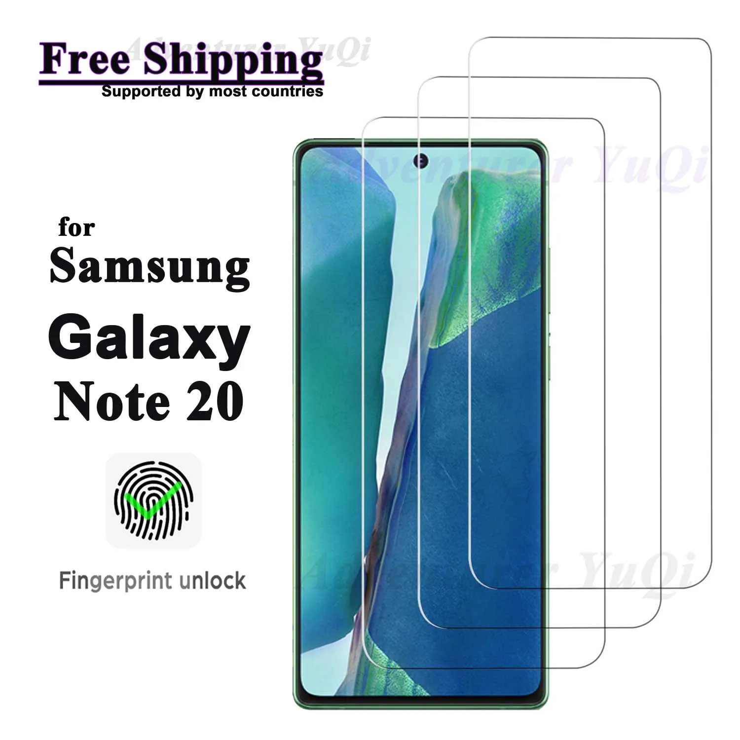 Displays chutz folie für Galaxy Note 20 Samsung gehärtetes Glas HD 9h hoher Aluminium Kristall Finger abdruck entsperren hohes Aluminium