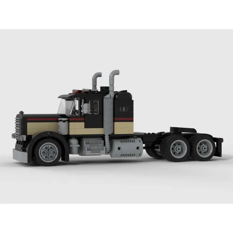 Truck Tail Assembly Stitching Building Block Model para crianças, MOC-153547, preto, brinquedo criativo, menino, aniversário, novo