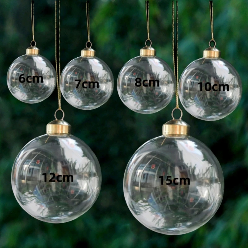 Small Packing Different Diameter=6cm 7cm 8cm 10cm 12cm 15cm Glass Ball Home Decoration School Wedding Christmas Hanging Pendant