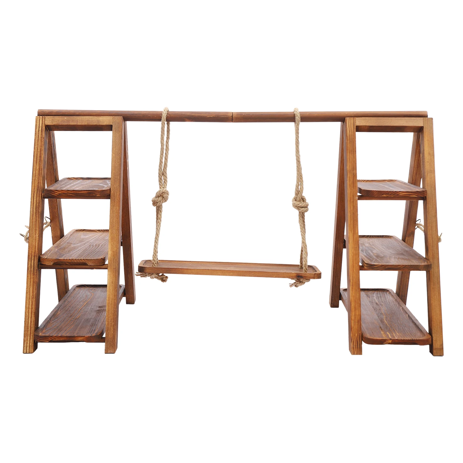 

3-Tier Wooden Dessert Stand, Wood Cupcake Stand with Removable Swing Plates, Wooden Serving Tray for Weddings, Anniversaries