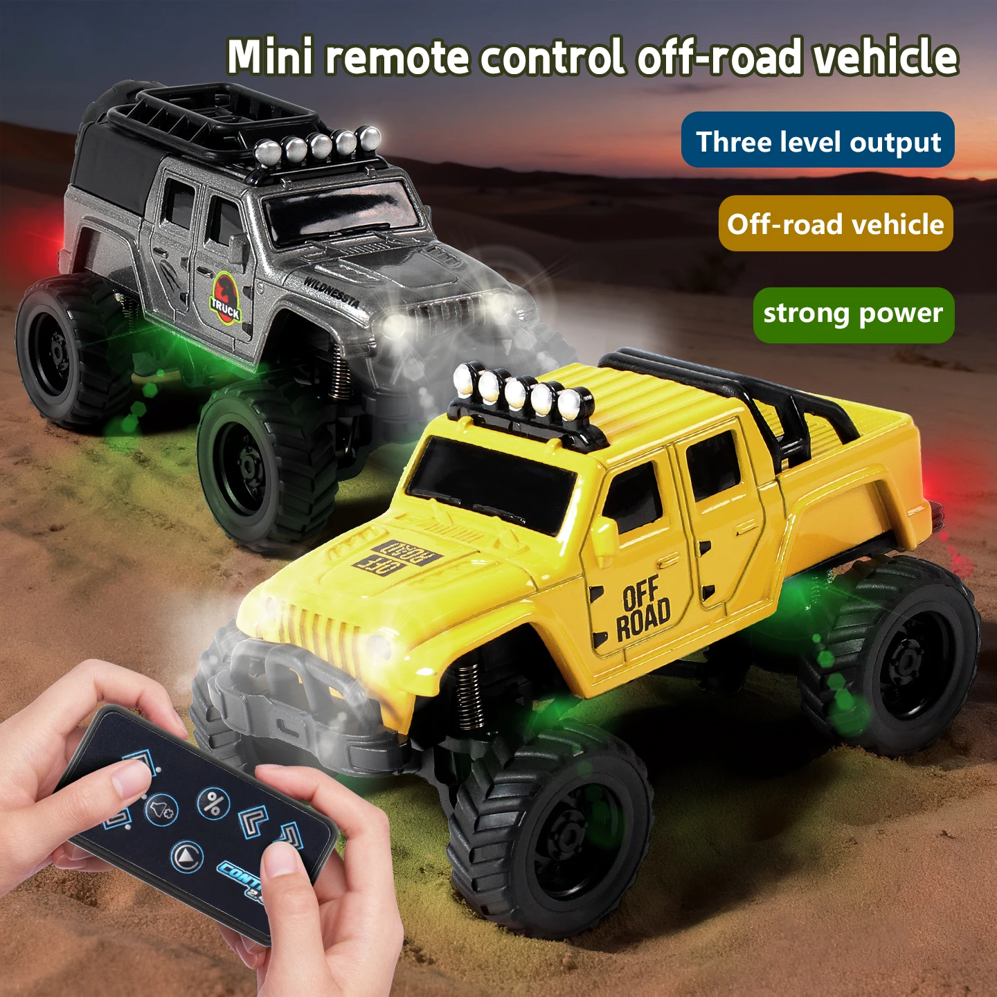 

1/64 RC Mini Off-road Car Alloy Wooden Steep Slope Bridge Crawler Remote Control Desktop Vehicle Kids Toys Boy Birthday Gifts