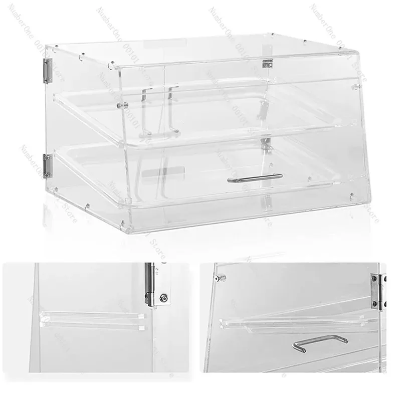 Customized Acrylic Bread Display Cabinet, Transparent Desktop Multi-Layer Bread Display Rack, Clear Bakery Showcase