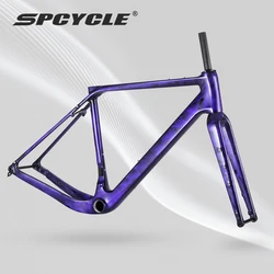 Spcycle G058 Carbon Gravel Bike Frame Max Tire 700x50C Thread T47 Disc Brake Endurance Road Bicycle Carbon Gravel Frameset