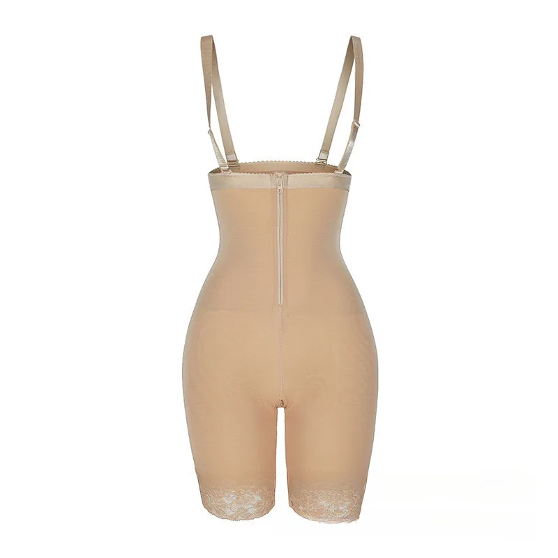 European And American High Waist Shaping Panties Tummy Control Butt Lifting Underwear Lace Open Crotch Bodysuit Seamless