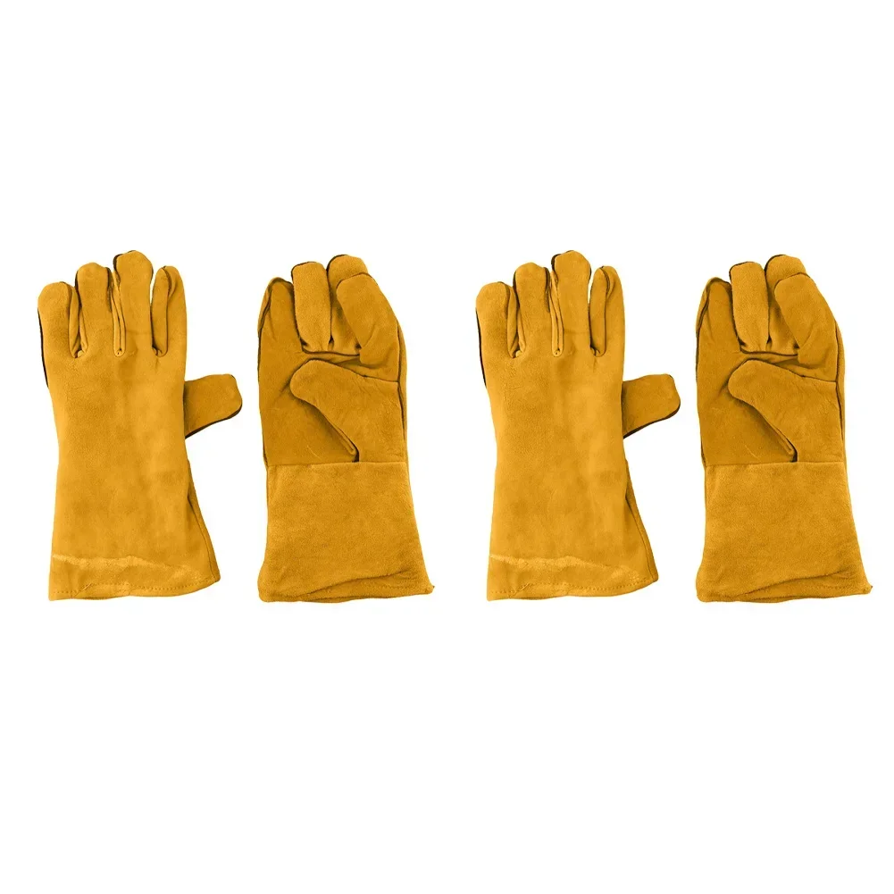 Drivers Cowhide Welding Gloves Heat-resistant Gloves Flame Resistance Fully Lined Heat Insulation Heat Resistance