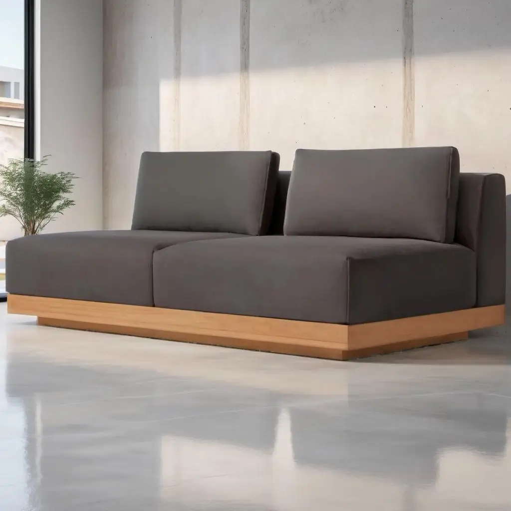 Outdoor Patio Furniture Garden Wooden Furniture With Cushion Sofa Furniture Teak Modular Sofa