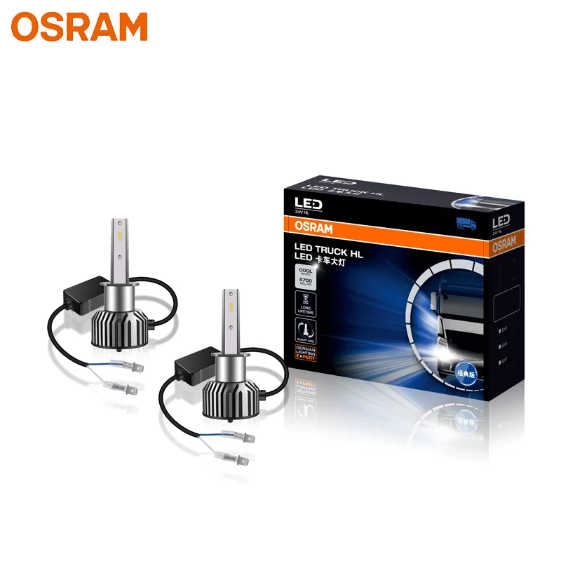 OSRAM Classic LED TRUCK HL H1 24V P14.5s Truck Headlight 28W 5700K Super Bright High/Low Beam Fog Lamp Cool White Car Bulb 2Pcs