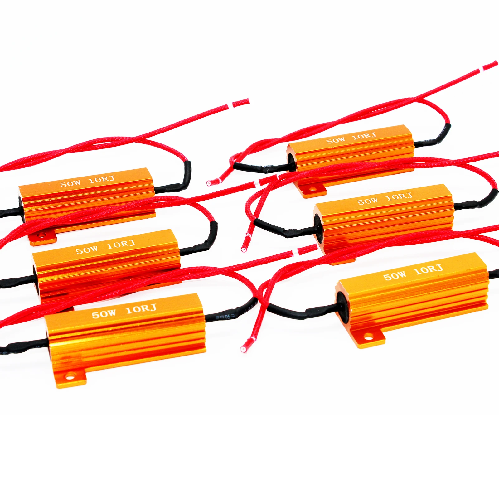 Rezystor drutowy 2PC 4/6PC 50W 10 ohm Rezystory obciążenia dekodera LED do samochodowej żarówki LED Szybka lampa błyskowa Kierunkowskaz Błędny kod