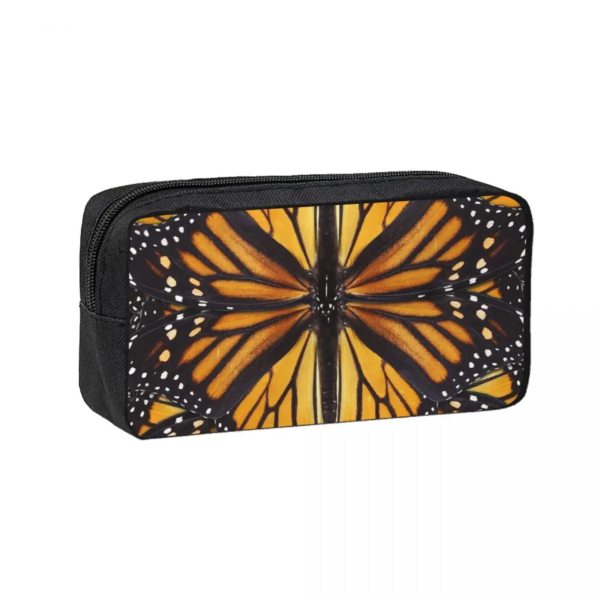Estuche para lápices con diseño de alas de mariposa Monarch, alas naranjas y doradas, regalos para estudiantes, caja para bolígrafos, bolsa para lápices, bolsa para guardar artículos de papelería