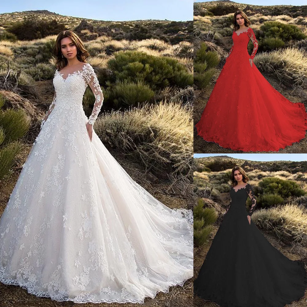 Ele Long Sve Lace Wedding Dr Women's Dr See tough Bridal Gown Pure Color Draped Skirt Spring 2023 Faion