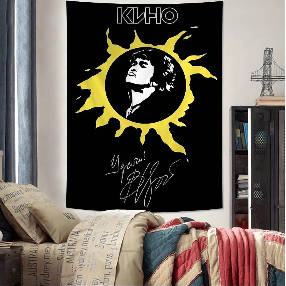 Classic Russian Rock Band K-Kino Colorful Tapestry Wall Hanging Bohemian Wall Tapestries Mandala Wall Hanging Sheets