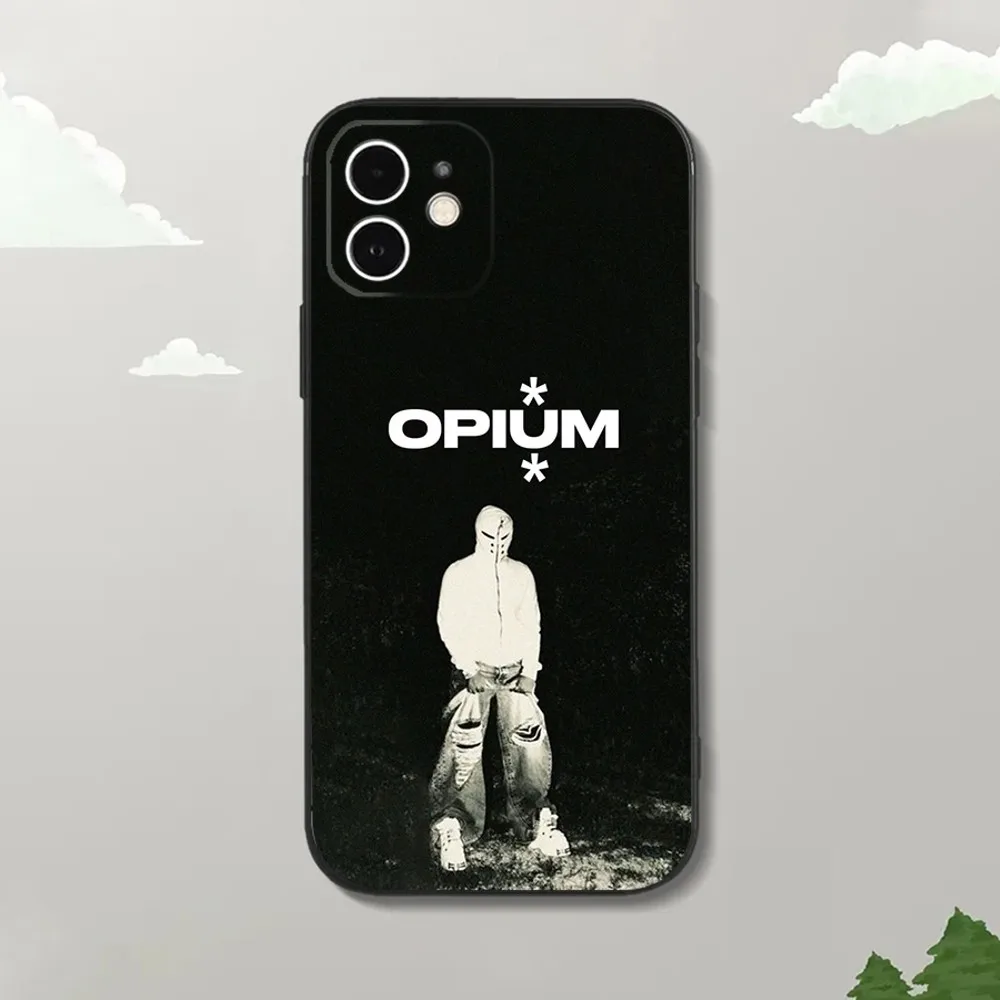 O-Opium Rap Playboi Carti Phone Case For iPhone15,14,13,12 Mini 11 Pro XR,X,XS,MAX 7,8 Plus Silicone Cover Soft Black