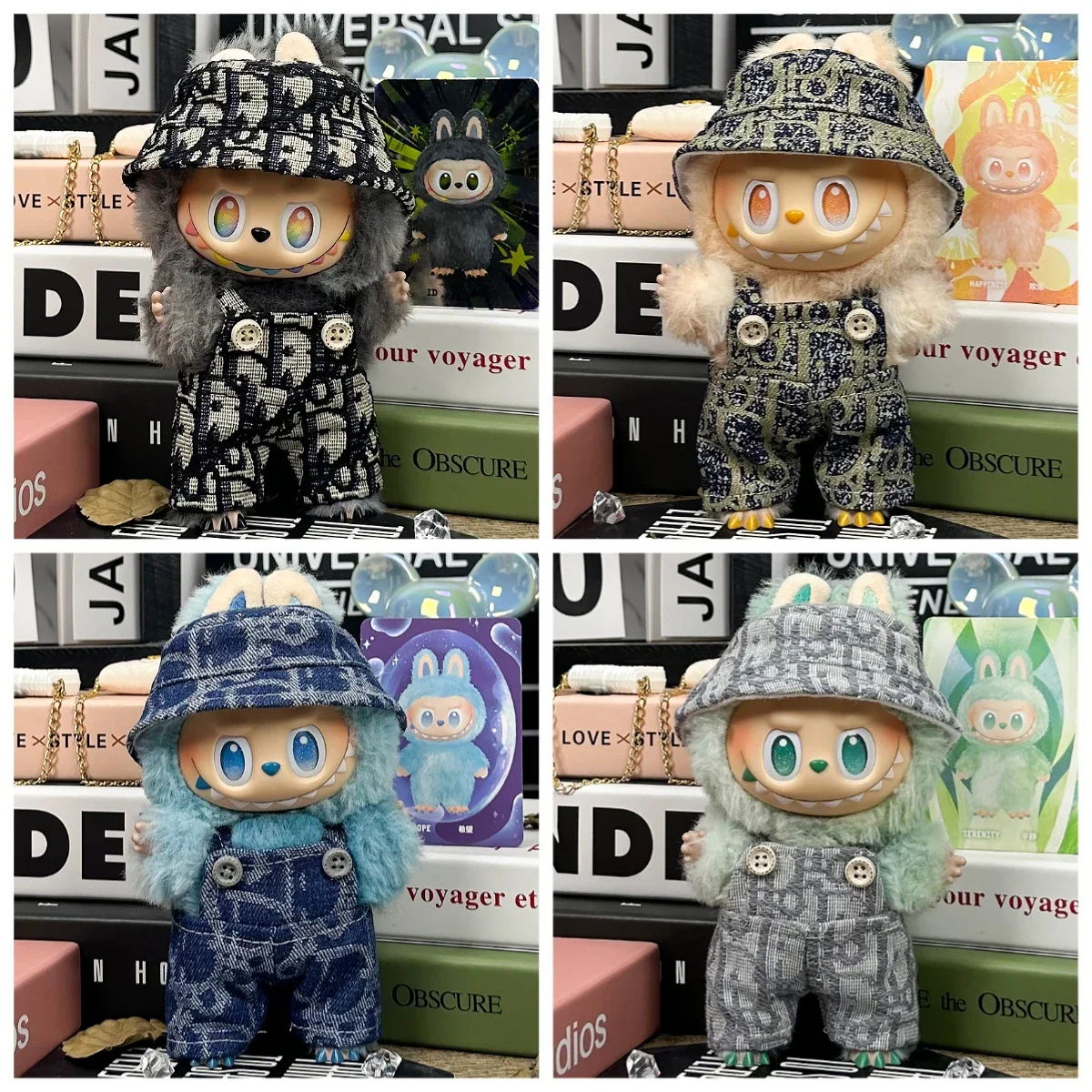 

For 15-17cm Labubu Luxury Dress Set Fashion Clothes Pants Hat Outfit Labubu V1 V2 Doll DIY Clothing designer Toys Accessories