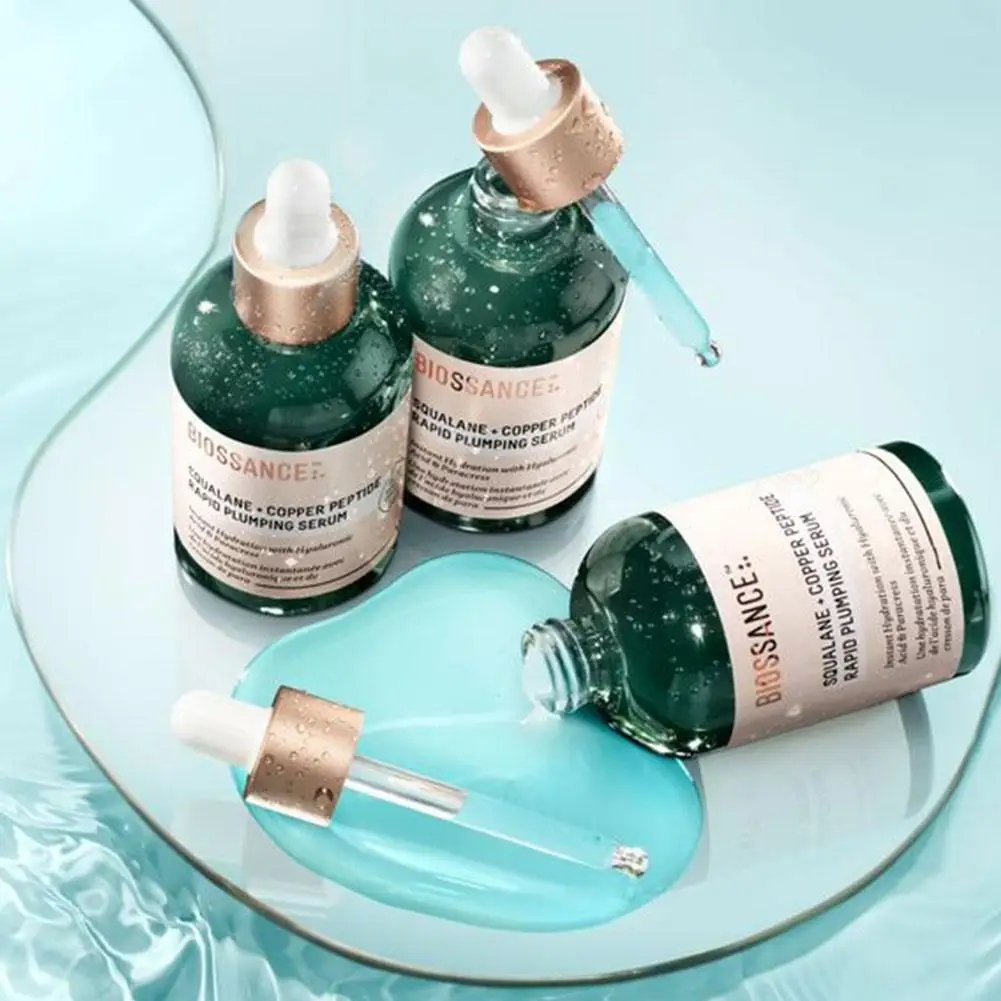 Suero Facial Biossance con Escualano + Péptidos de Cobre, Efecto Rápido de Relleno, Reafirmante, Antiarrugas, Hidratante, Antienvejecimiento, Reduce las Líneas Finas