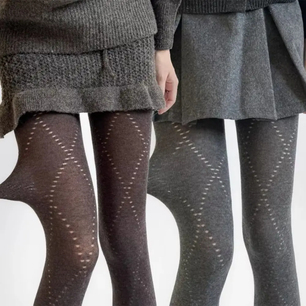

Retro Fashion Jacquard Pattern Knitted Tights High Waist Skinny Slimming Pantyhose Elastic Women Hosiery Autumn Winter