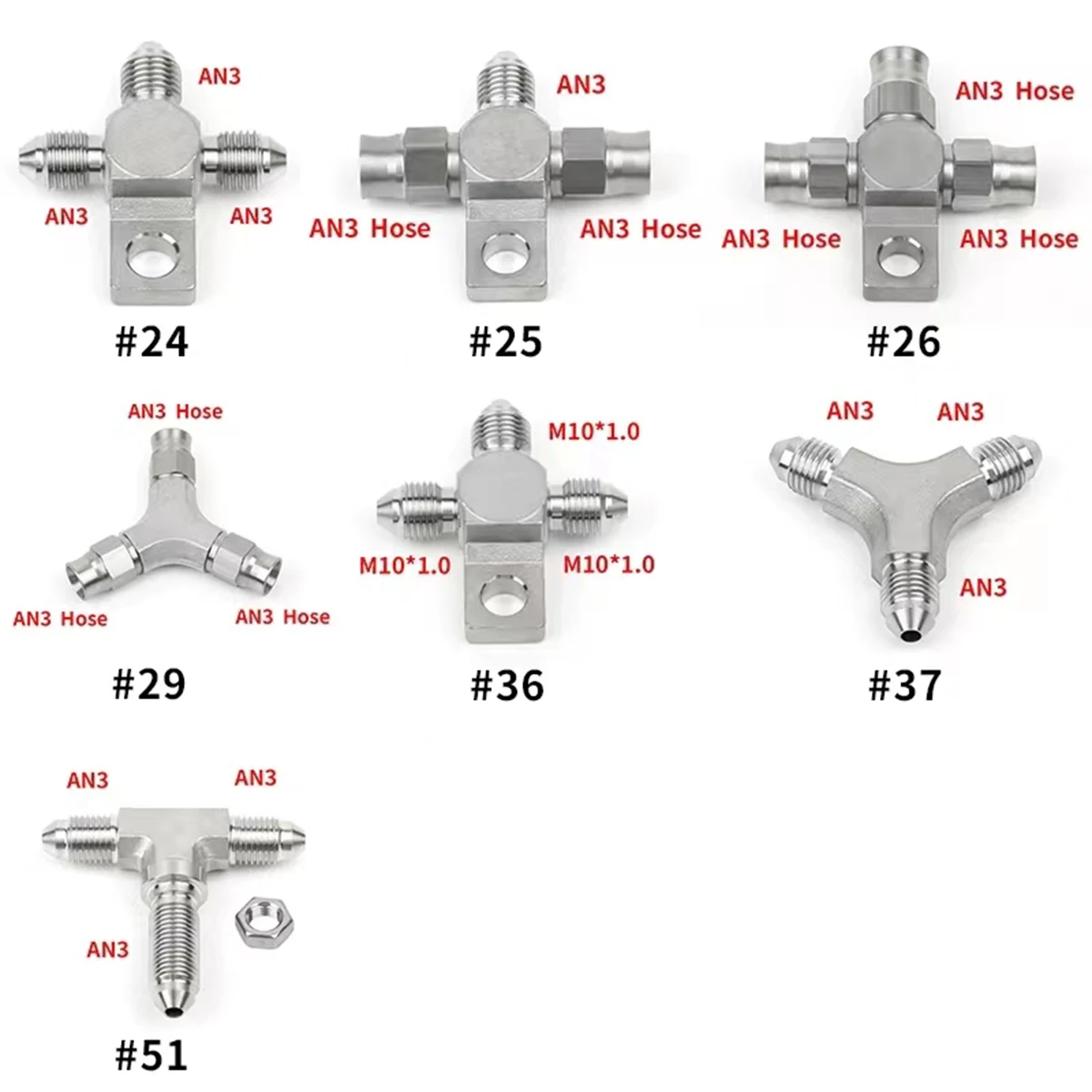 BATTLE BEE Universal AN3/AN4/M10/M10*1.0 Motorcycle Motor Bike Engine Hydraulic Brake Oil Hose Line Fitting stainless Steel