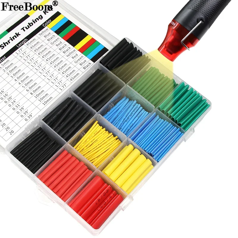 102-750pcs 2:1 Thermoresistant Tube Heat Shrink Wrapping Kit Assorted Wire Cable Insulation Sleeving 3:1 Heat Shrink Tube Set