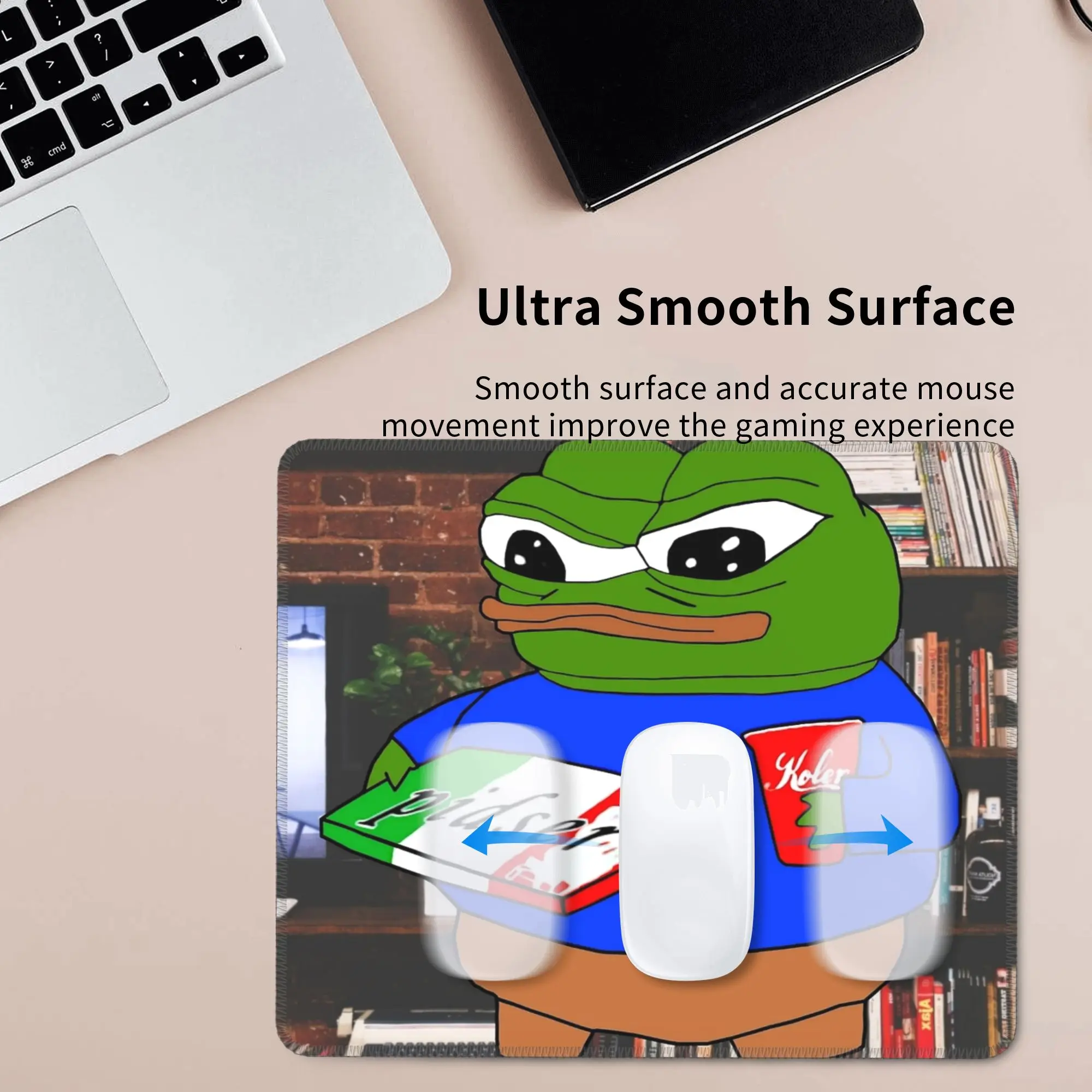 

Pizza And Soda Apu P-Pepe Frog Gaming Mouse Pad Keyboard Mouse Mat Non-Slip Rubber Mousepad for Computer