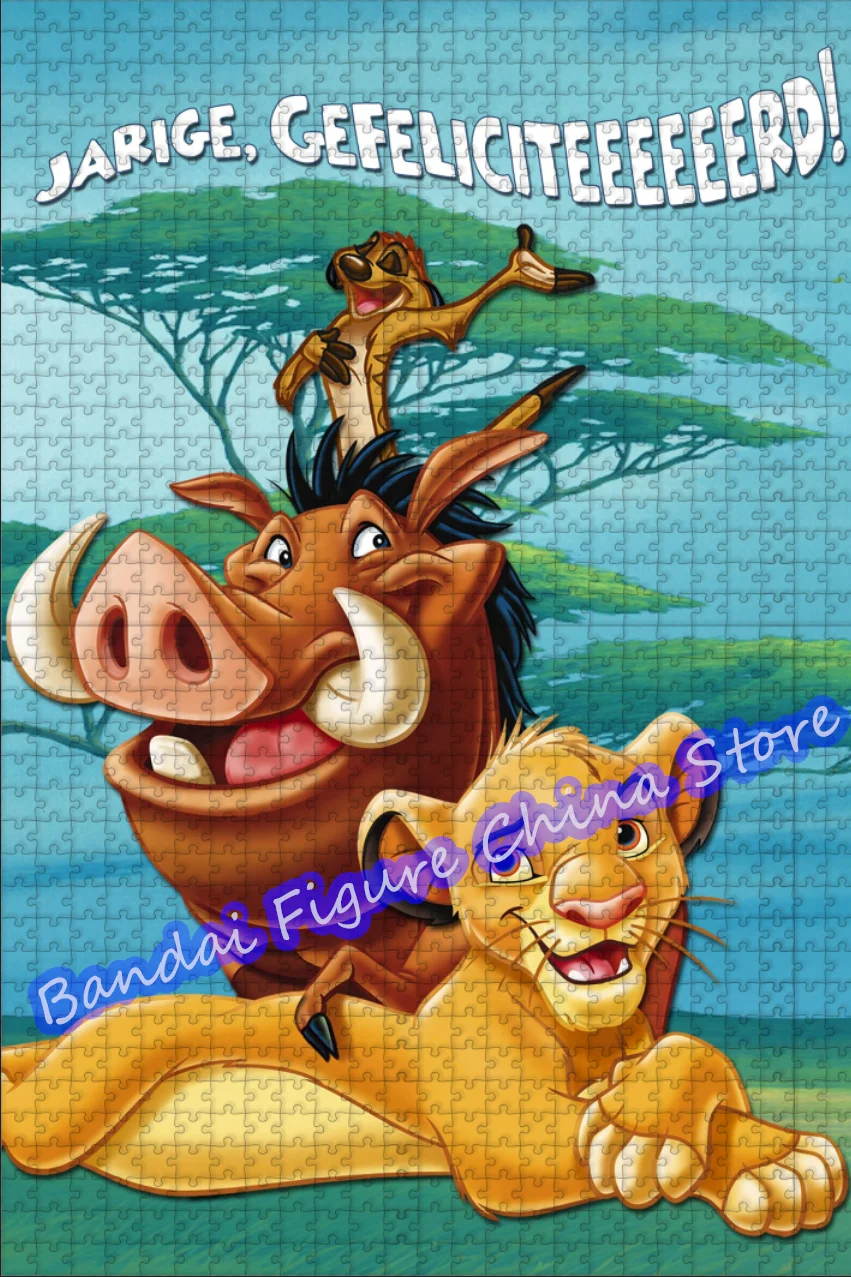 Disney Carrton filmy król lew puzzle 300/500/1000 sztuk zemsta książę Anime puzzle z nadrukiem dla zabawek dla dzieci prezenty