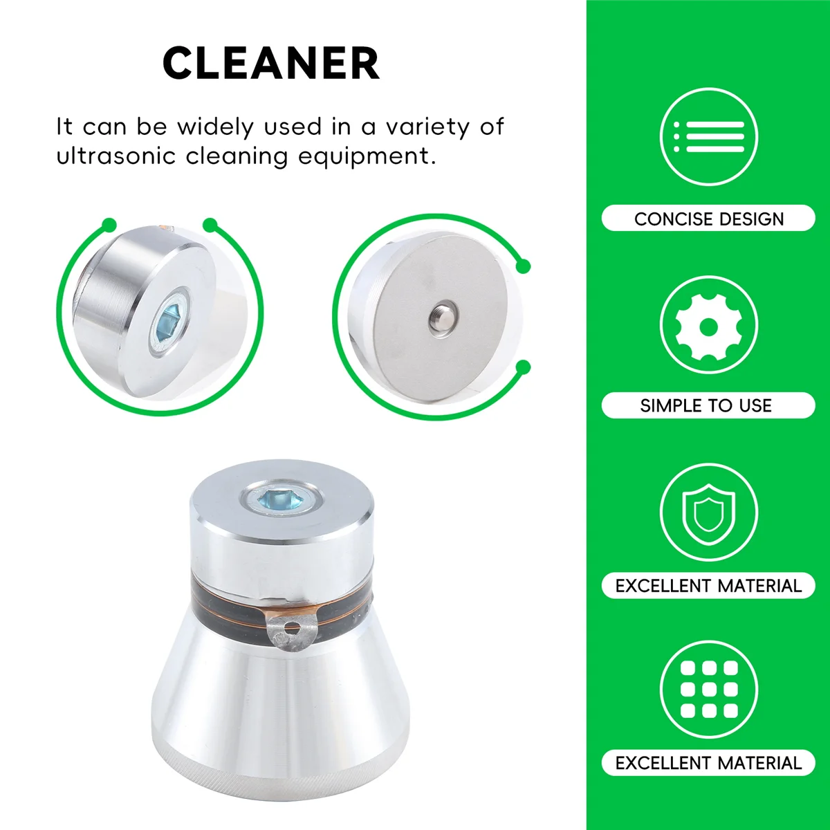 componentes acústicos prateados do líquido de limpeza piezoelétrico ultrassônico do transdutor de 100W 28KHz