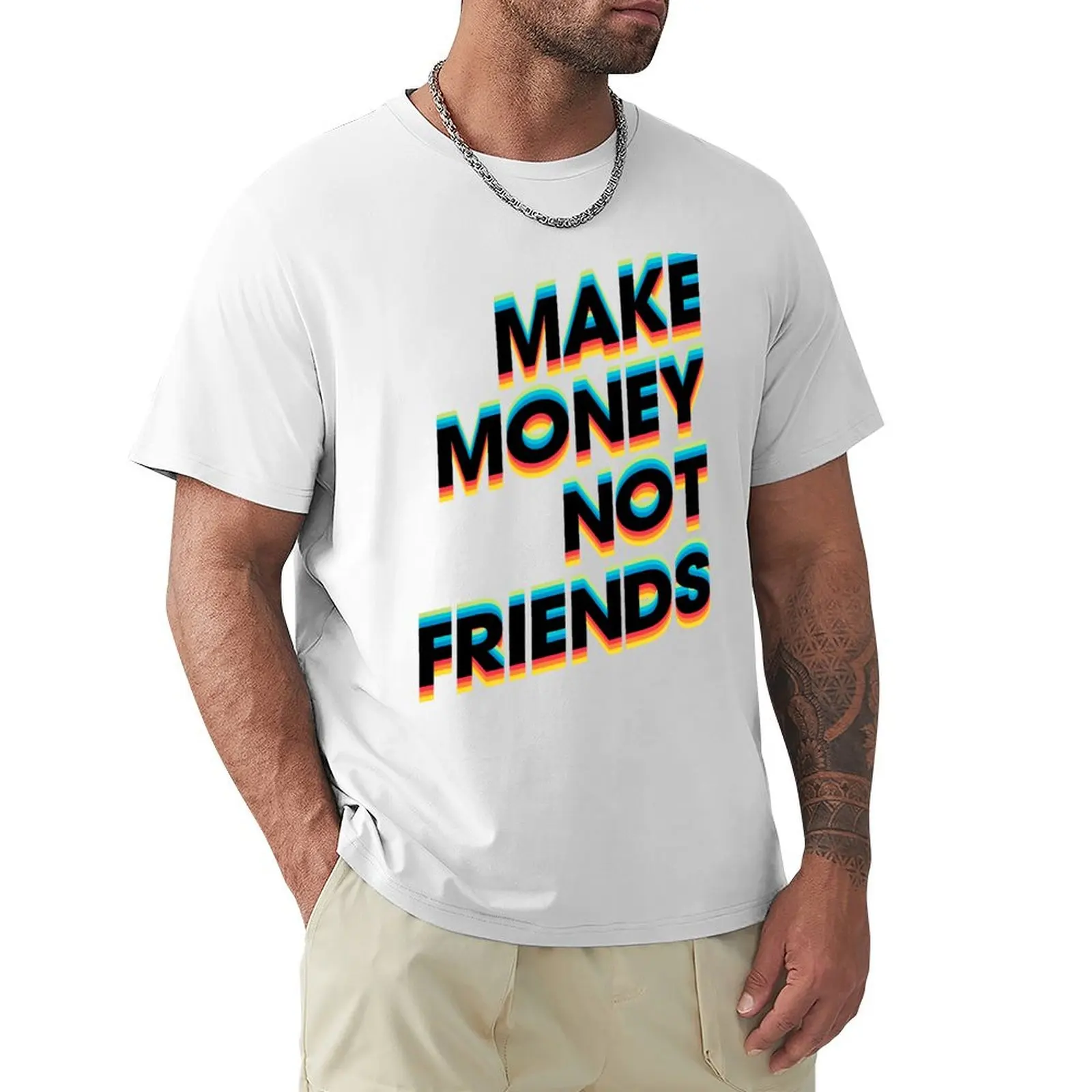 

Мужская футболка с надписью «Make Money Not Friends»