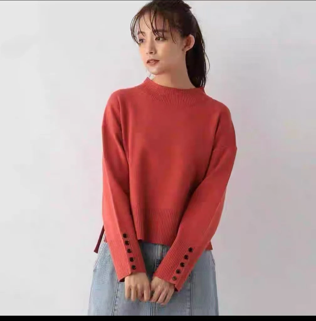 سترة نسائية مستديرة من NK Island سترة محبوكة كسول ثنيات للخريف والشتاء مريحة وفضفاضة طويلة Sve #2