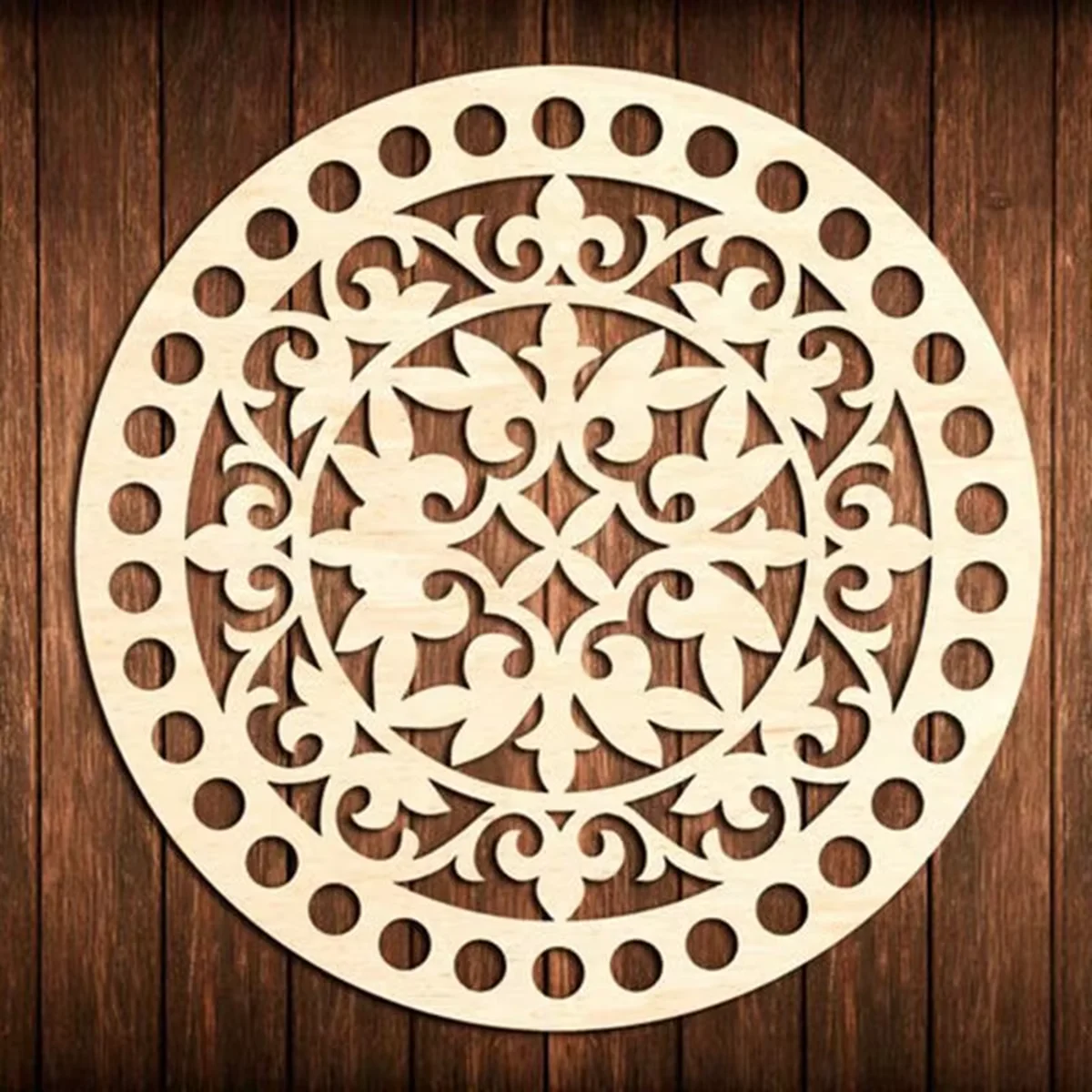 3 pieces 20cm flower circle round Wooden base for crochet basket Wood bottom base Diy