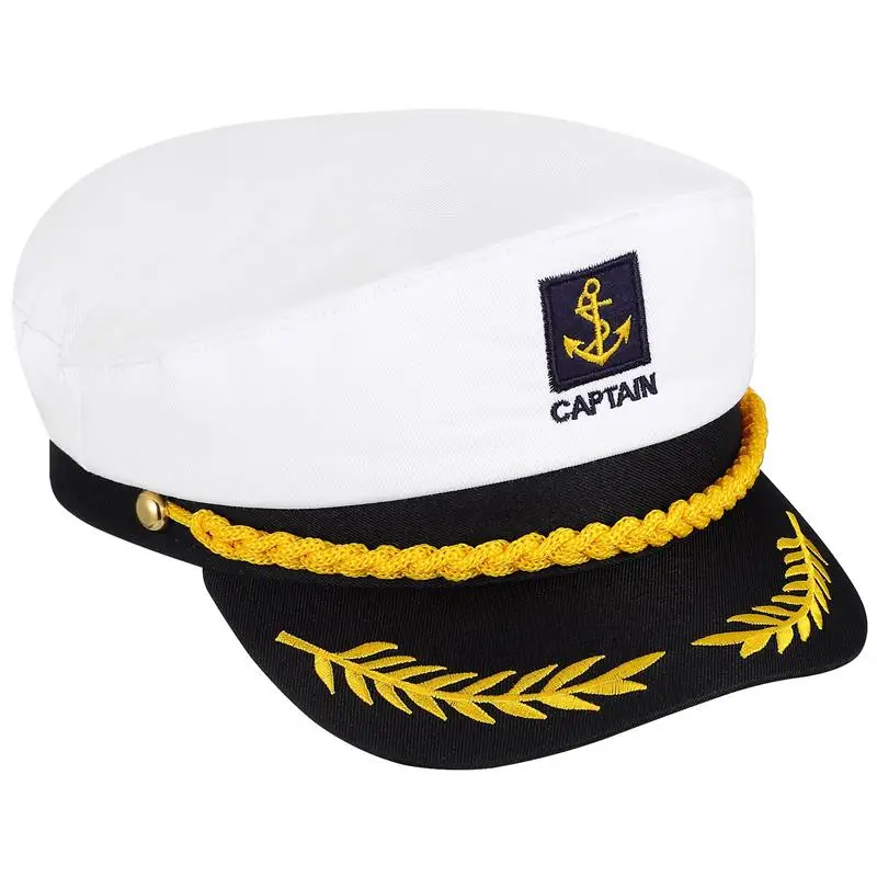 

BESTOYARD Adult Yacht Boat Ship Sailor Captain Costume Hat Navy Marine Admiral (White)