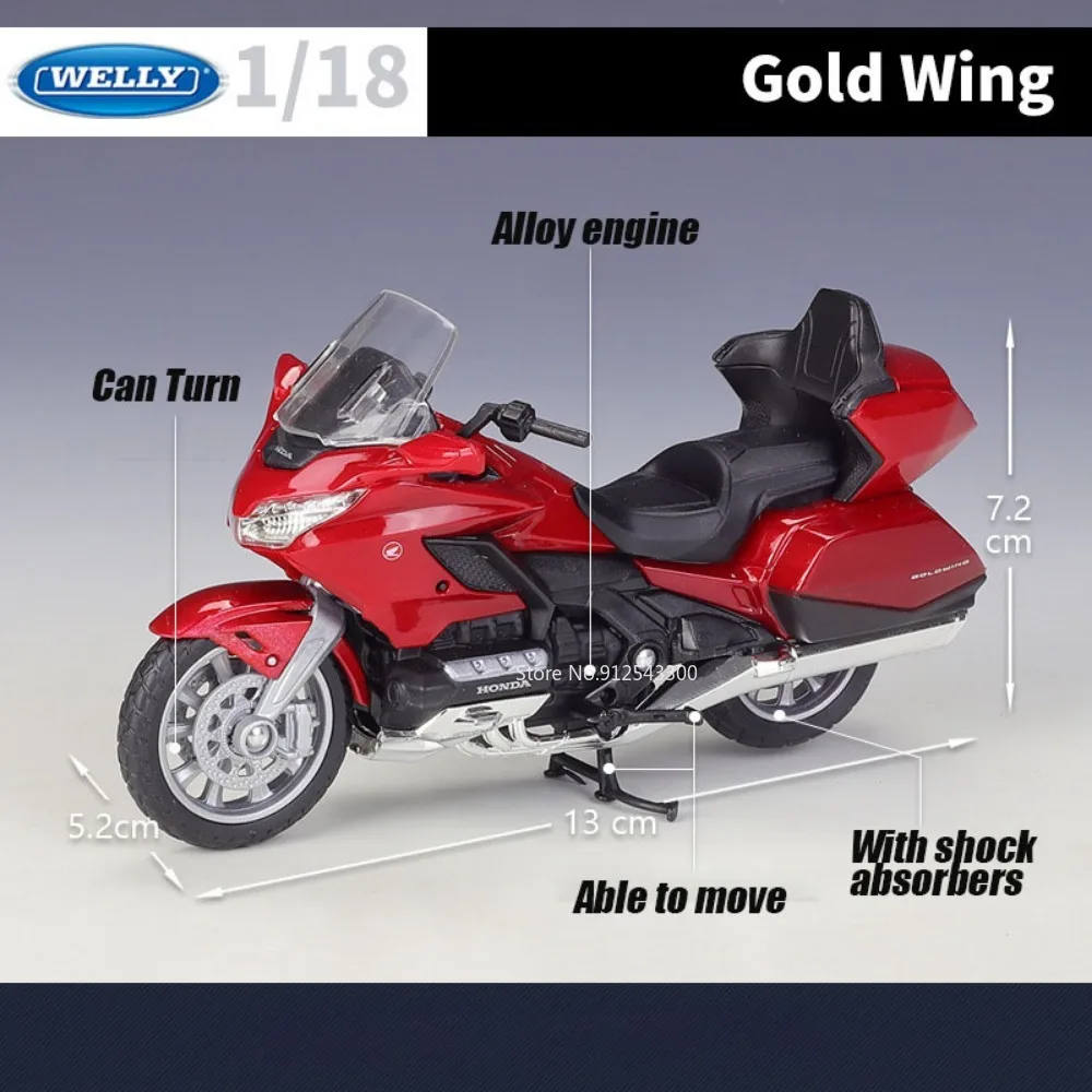 1/18 2020 HONDA GOLD WING Toy Motorcycle Model Alloy Diecast Simulation Static Model Motorcyle Toy Boys Birthday Gifts Souvenirs