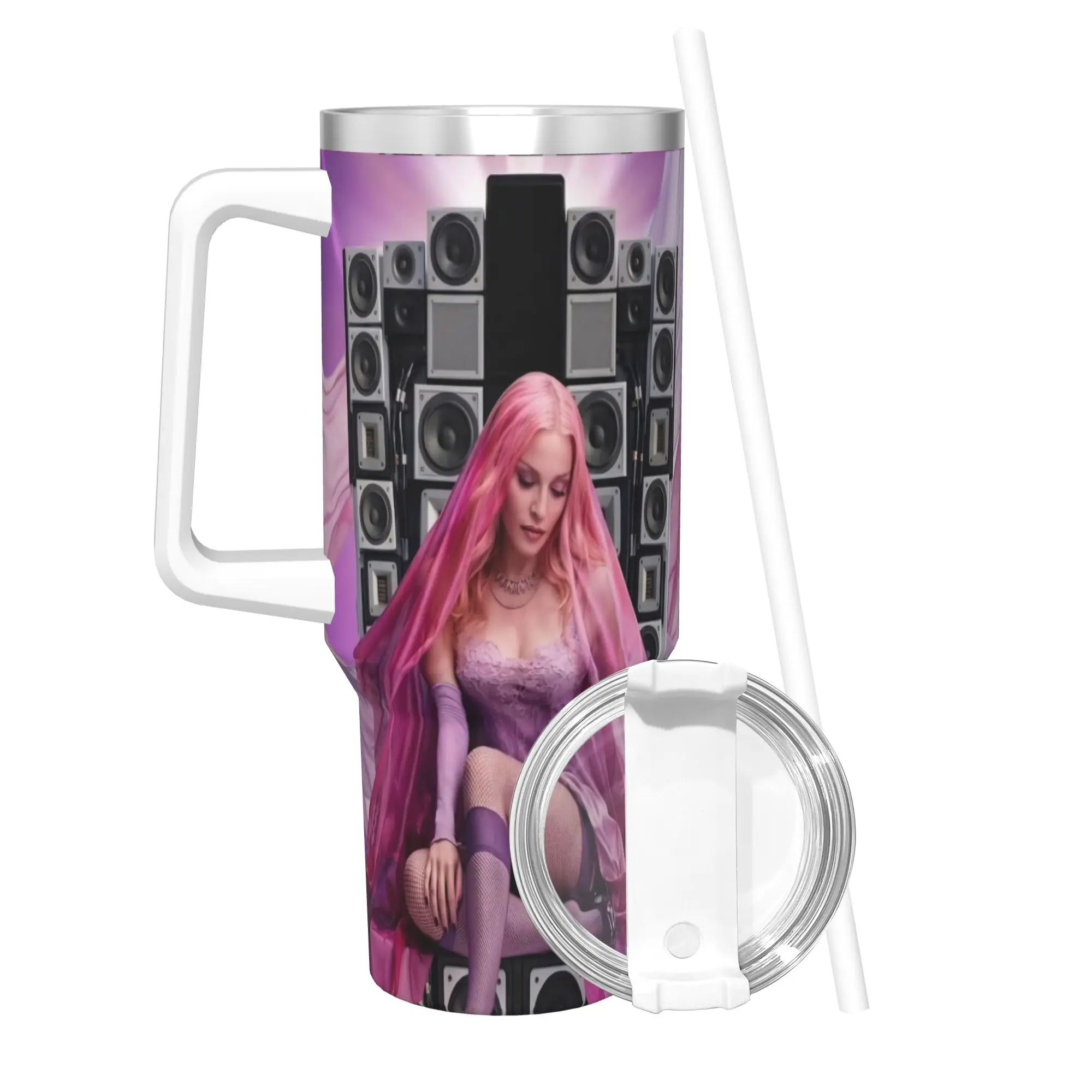 M-Madonnas Confessions II Tumbler With Straw  Stainless Steel Mug Double Wall Vacuum Insulated for Cold Or Hot 40oz