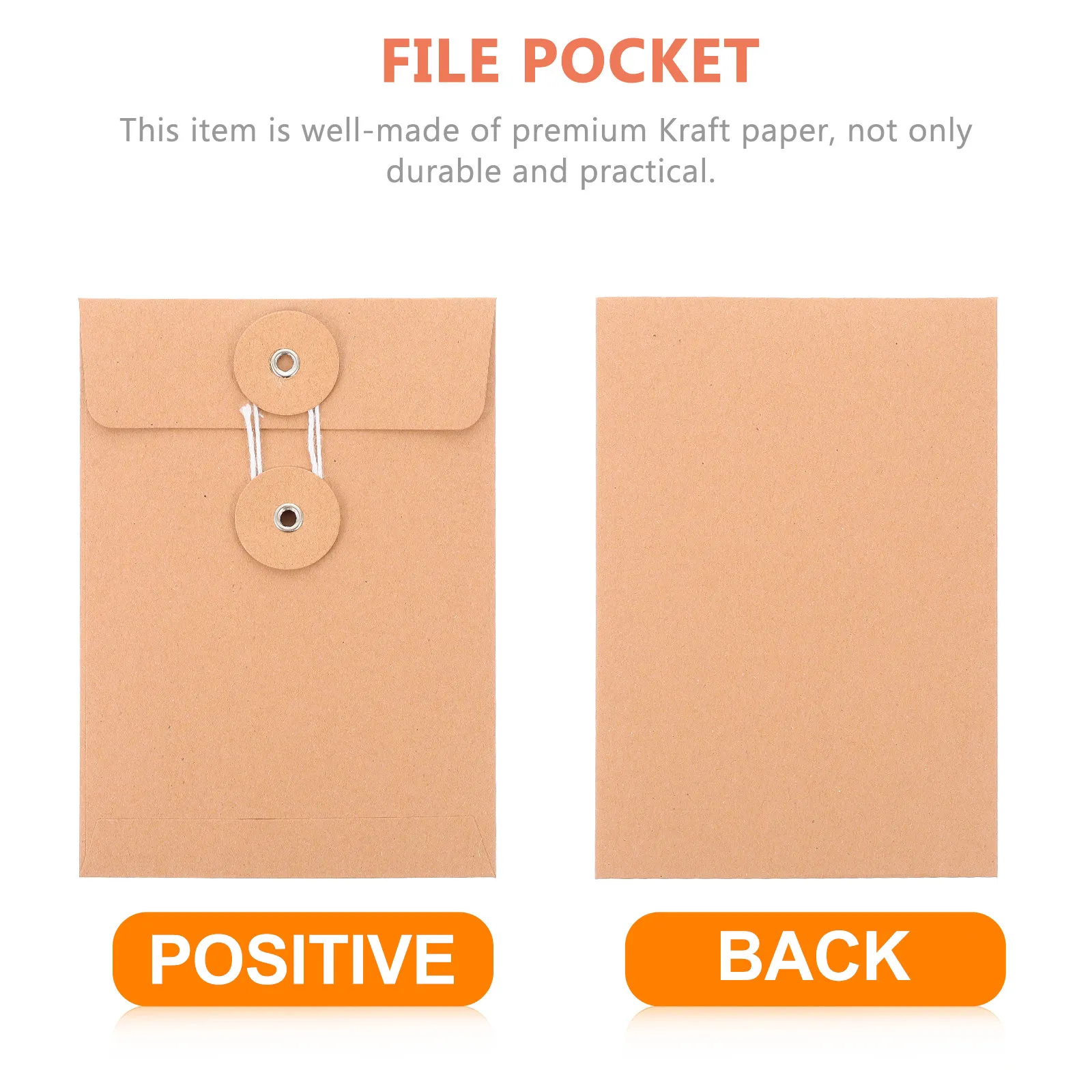 

25Pcs Kraft Paper File Pocket Premium Thickened Document Envelope for Office School Storage Organizer Project Files and Photos