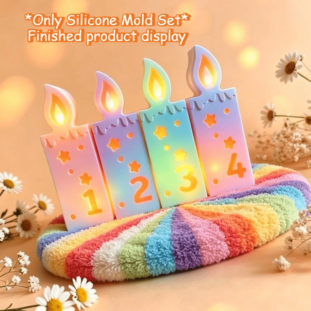Silicone Number Candle Molds Kit, Handmade Scented Candle Making Tool, Xmas Halloween Home Decoration & Festival Gift