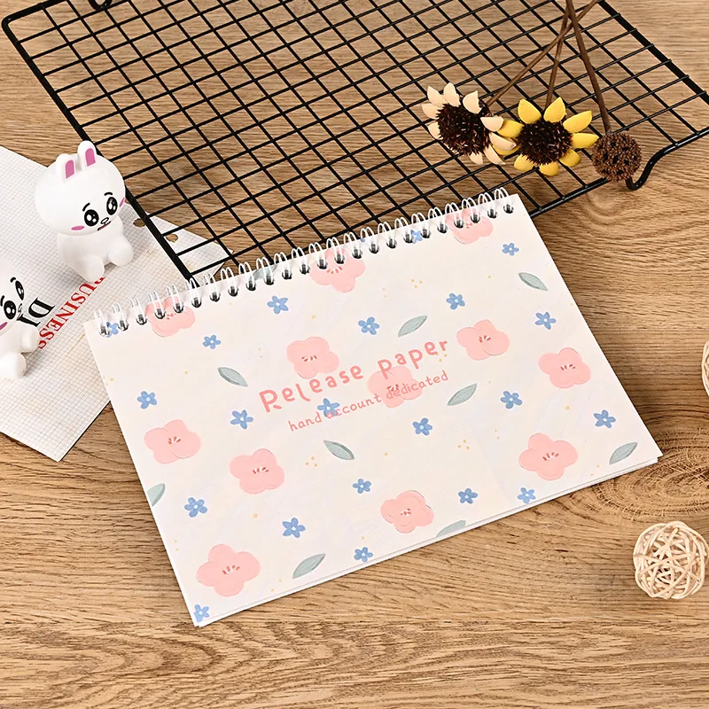 Double-Sided Reusable Release Paper Book Blank Sheet Tape Stickers Cartoon Scrapbooking Journal Storage Book School Supplies A5