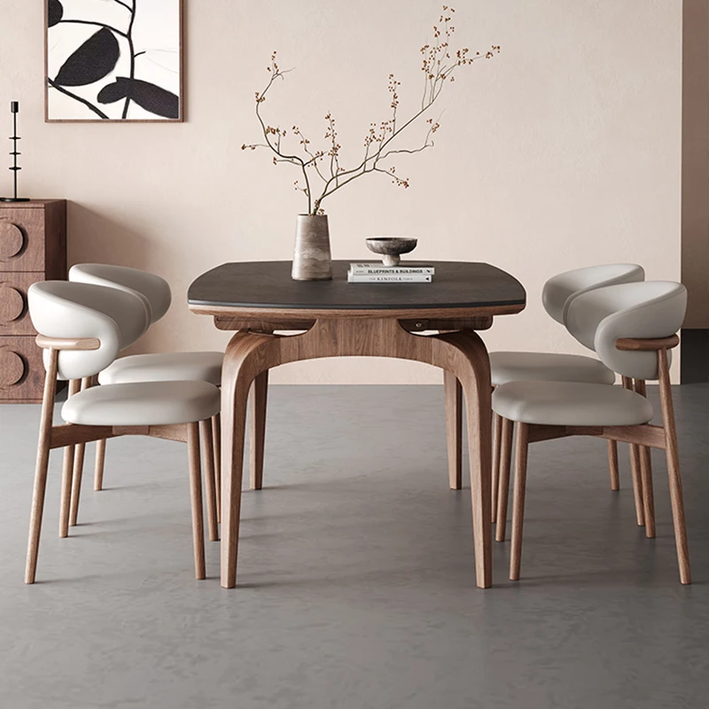 Cafe Table Service Elegant Dining Tables Dinning Sets Rectangular Extendable Designer Mesa Plegable Reception Room Ceramic