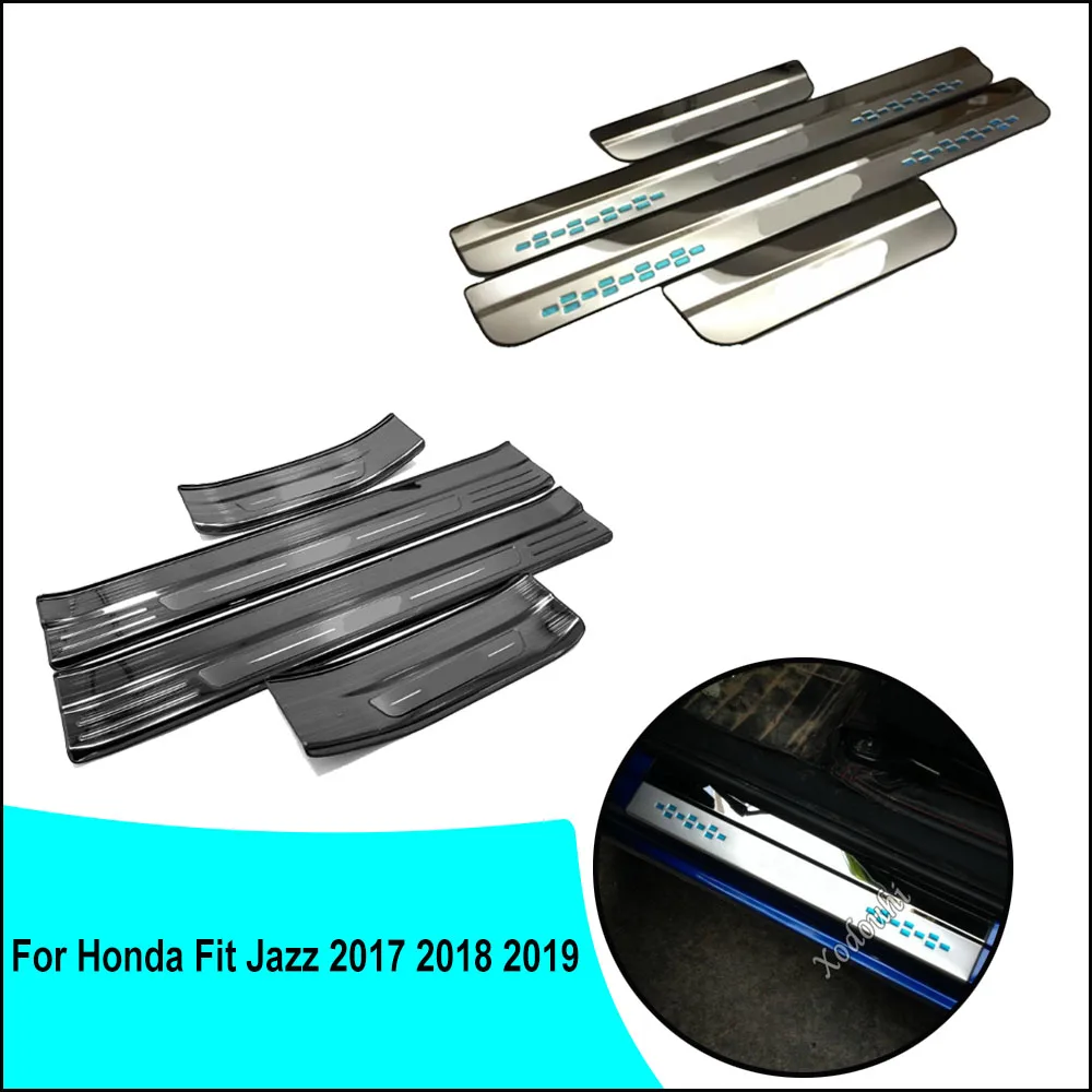 

For Honda Fit Jazz 2017 2018 2019 Car Styling Stainless Steel Pedal Door Sill Scuff Cover Plate Outside Threshold Trim Sticks