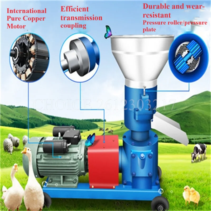 Automatic Poultry Feed Pellet Crusher Multi-Function Food Pelletizer Machine for Animal Feeds Cattle Chicken Feed Making Machine