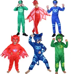 Catboy Gekko Owlette Boys Girls Anime Super Hero Costume with Mask Cosplay Clothe Suit Child Halloween Birthday Party Kids Gift