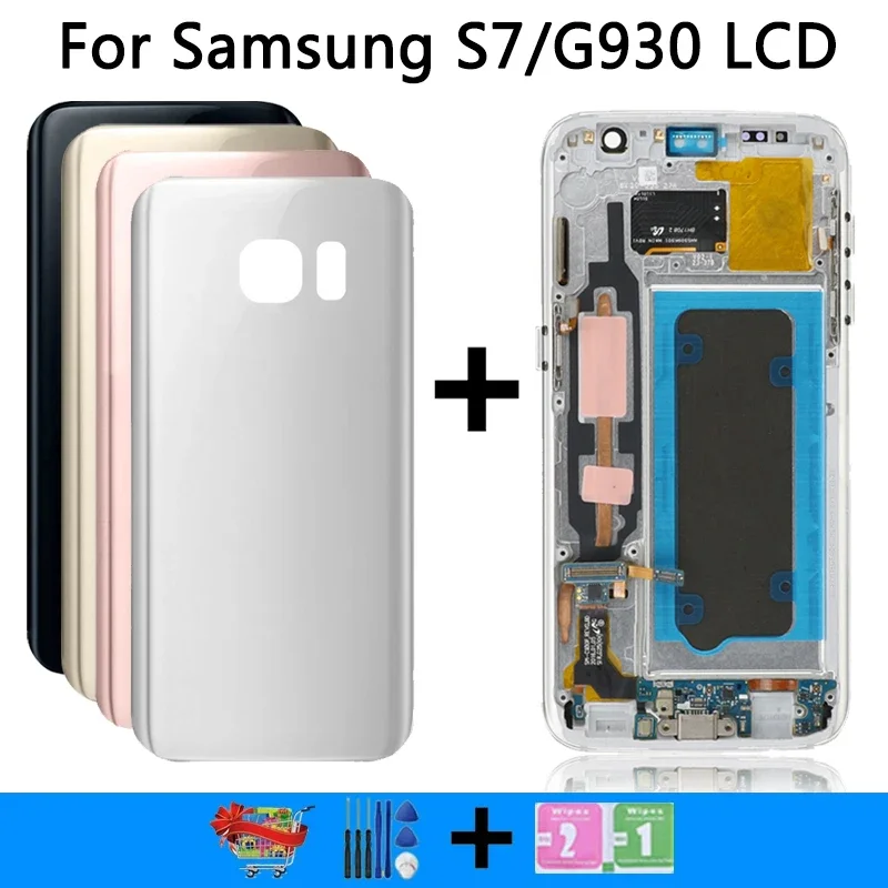 

Super AMOLED For Samsung S7 G930 LCD Display Touch Screen Digitizer Assembly For Samsung G930 G930F LCD With Cover