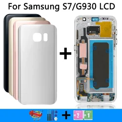 Super AMOLED For Samsung S7 G930 LCD Display Touch Screen Digitizer Assembly For Samsung G930 G930F LCD With Cover