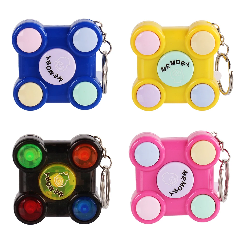 Memory Training Cube Key Chain Magic Cube Children Toy Children Puzzle Memory Game LED Light Sound Interactive Toy for Kids