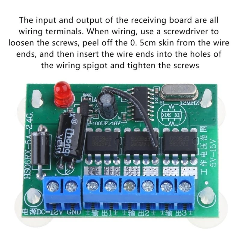 2.4G Transmitter 6 Channel Remote Control Receiver DC 6V-15V Car Model Ship DIY 50 Meters