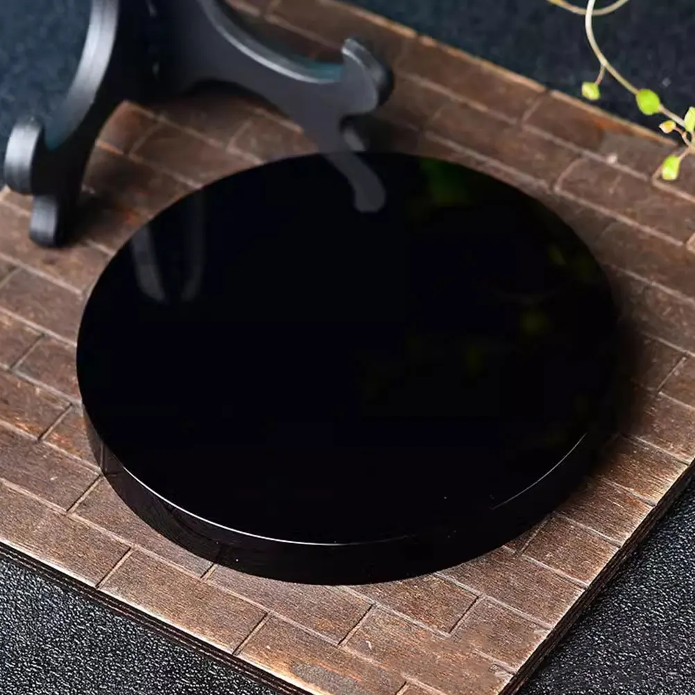 

Obsidian Scrying Divination Meditation Mirror Meditation Home Office Desk nament Decor For Home Desk Decor Round Disk