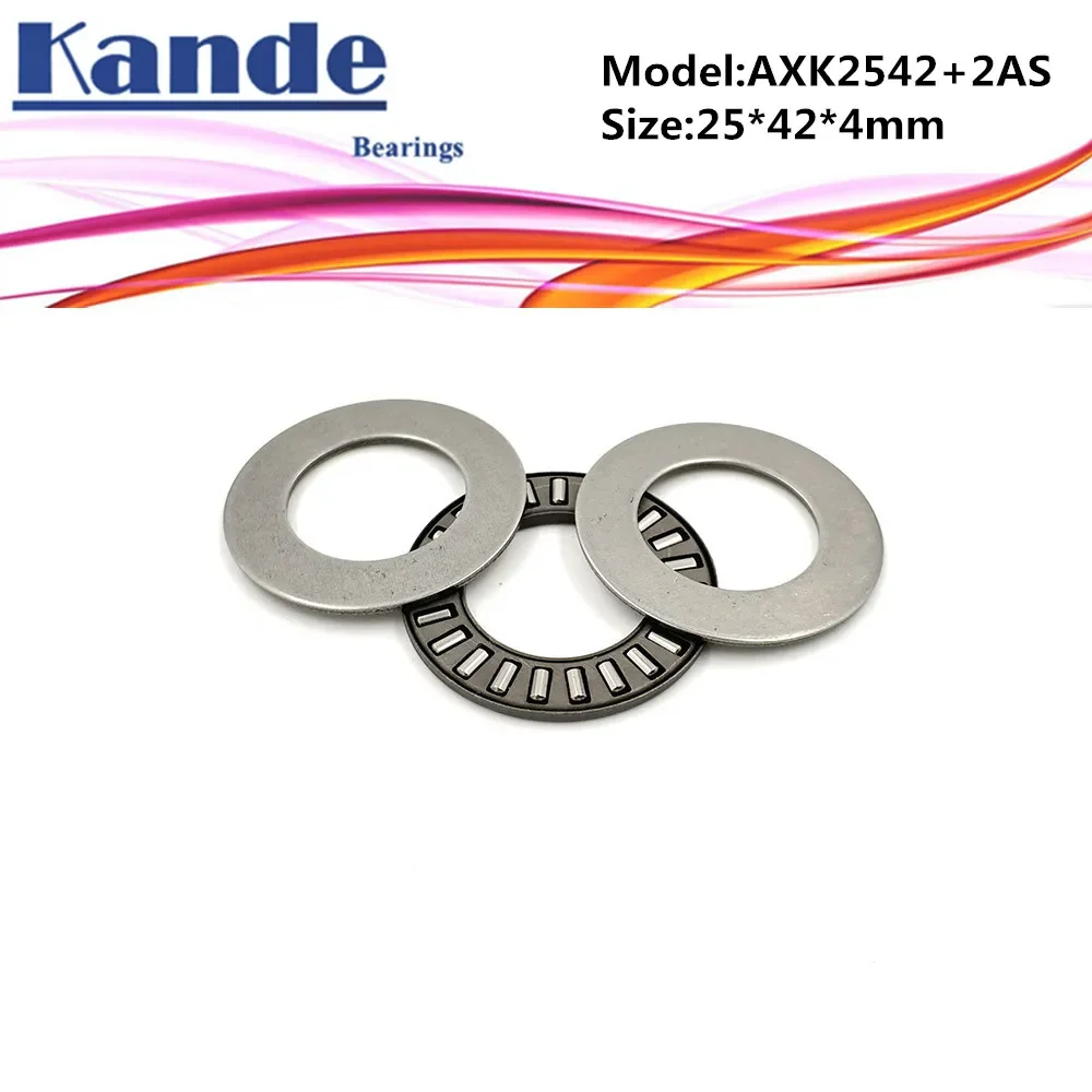 1PC AXK0619+2AS AXK1024  AXK2542 AXK4060 AXK5070 AXK90120 with Two Washer ID 4mm To 90mm  Plane Thrust Needle Roller Bearing