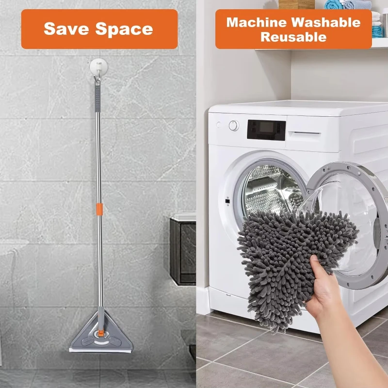 

Набор щеток для чистки дома с длинной ручкой удлиняет 39-85 дюймов с 6 сменными подушечками и скребком для окон для легкой бытовой уборки