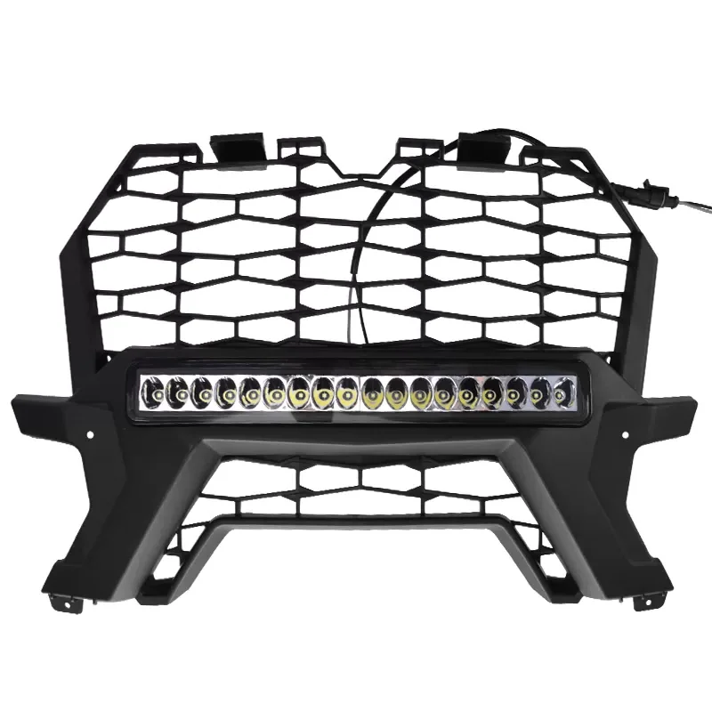 Yongjin UTV  Front Bumper Mesh  Grill with led for Polaris RZR XP