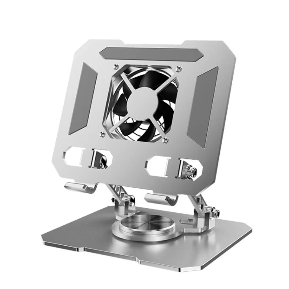 360 ° Rotatable Cooling Fan Tablet Bracket Adjustable Heat Dissipation Tablet Cooler Base Stand Foldable Portable