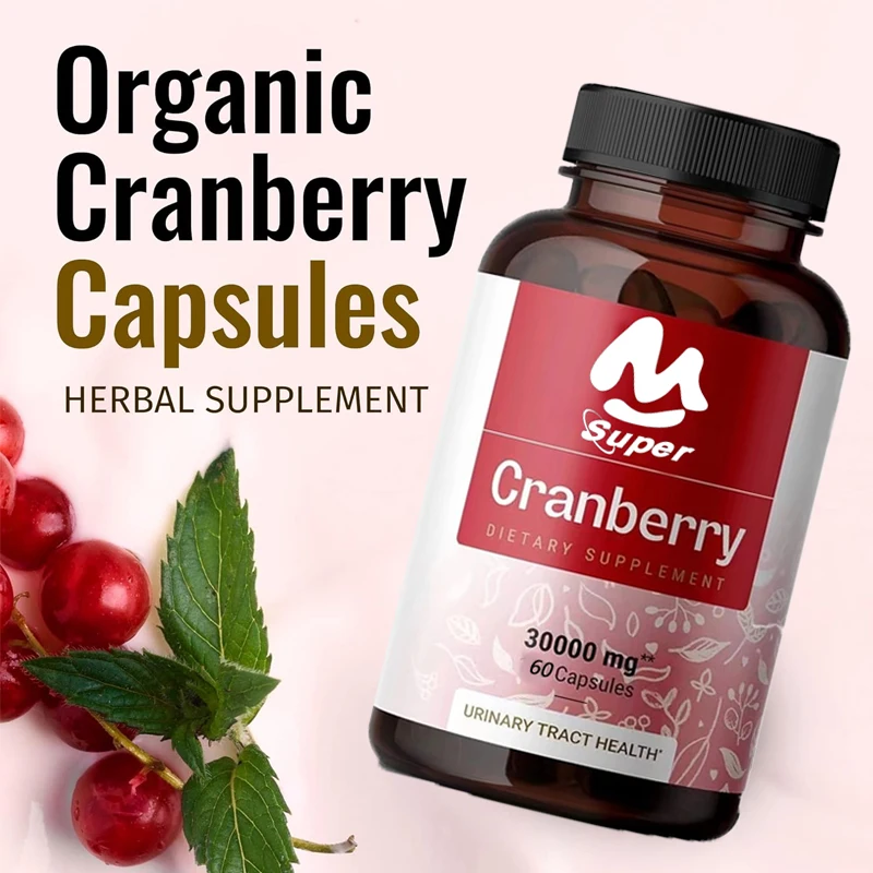 Cranberry 60 Capsules-Efficiënt 50:1 Concentraat-Organische Voedingssupplementen Voor Urine, Blaas En Immuunsysteem-